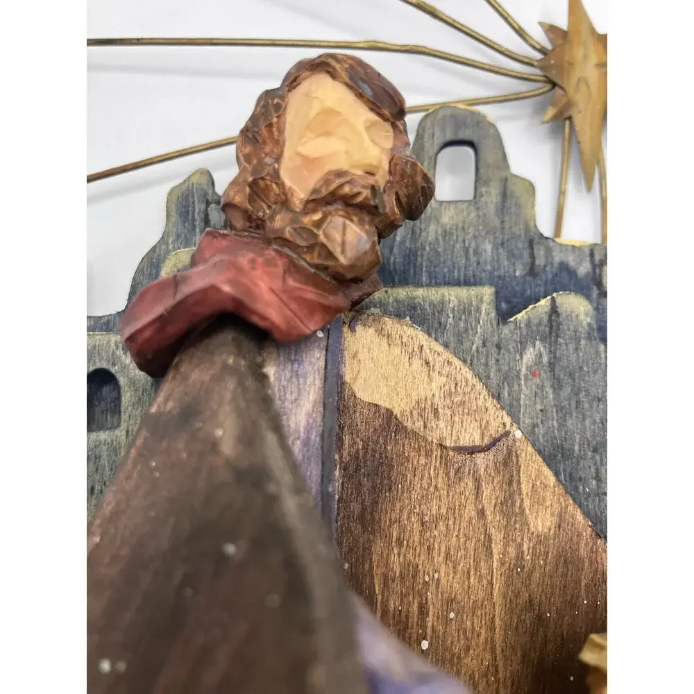 Nativity‎ Scene, Wooden Metal JESUS MARY JOSPEPH Christmas Christhomas Corp Holy
